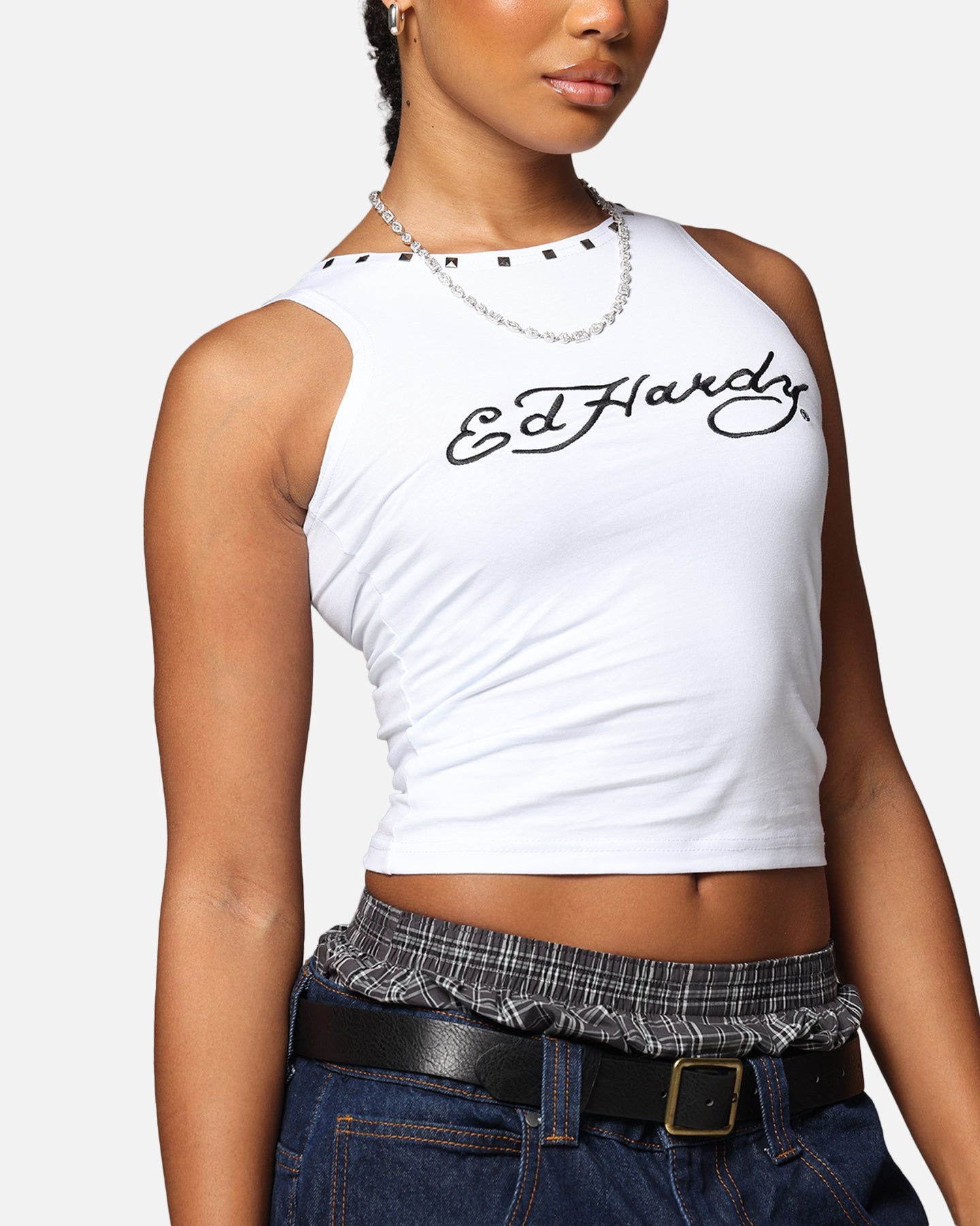 Ed Hardy Women's Electric Tank White