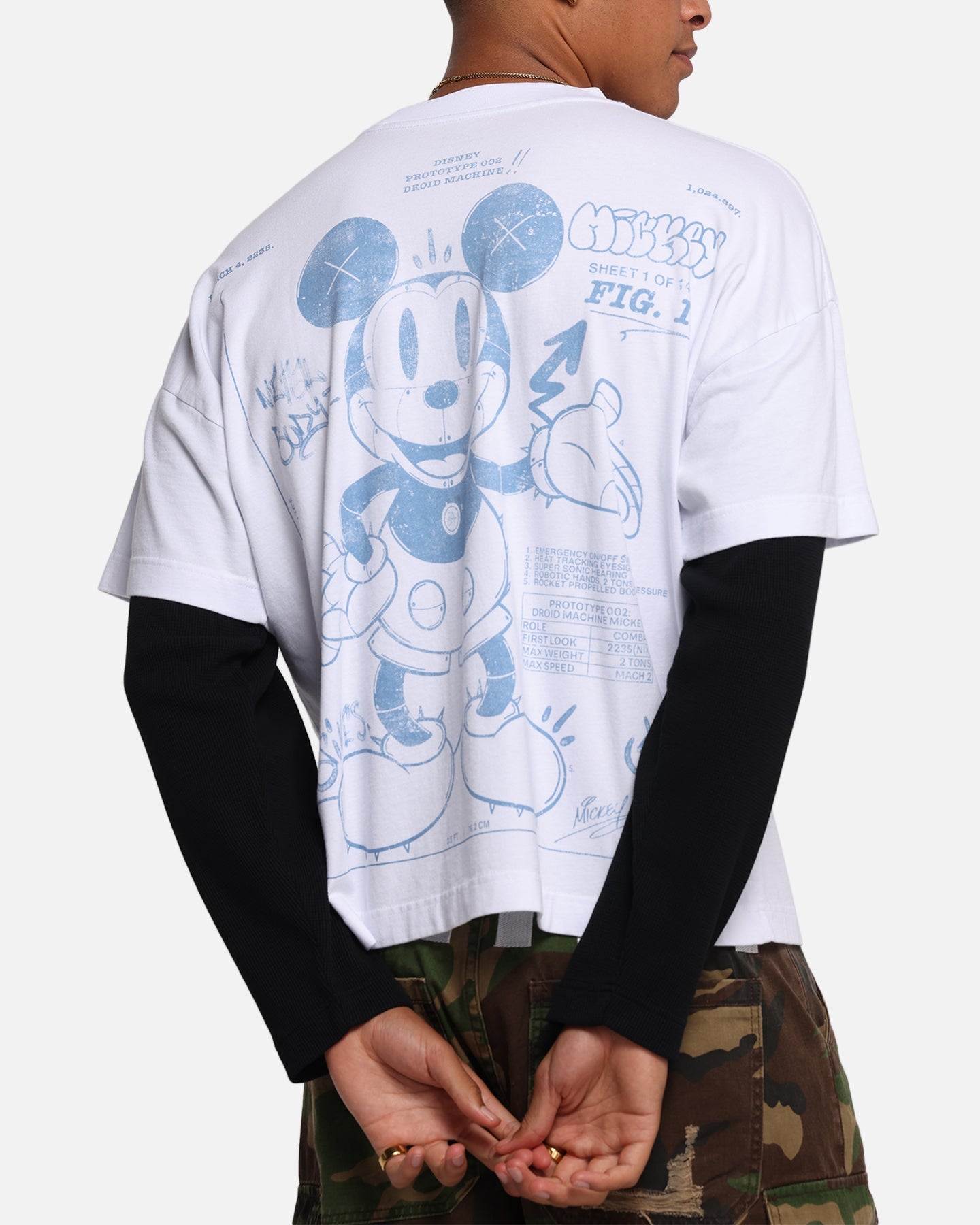73Studio Disney Mickey Prototype II Long Sleeve T-Shirt White
