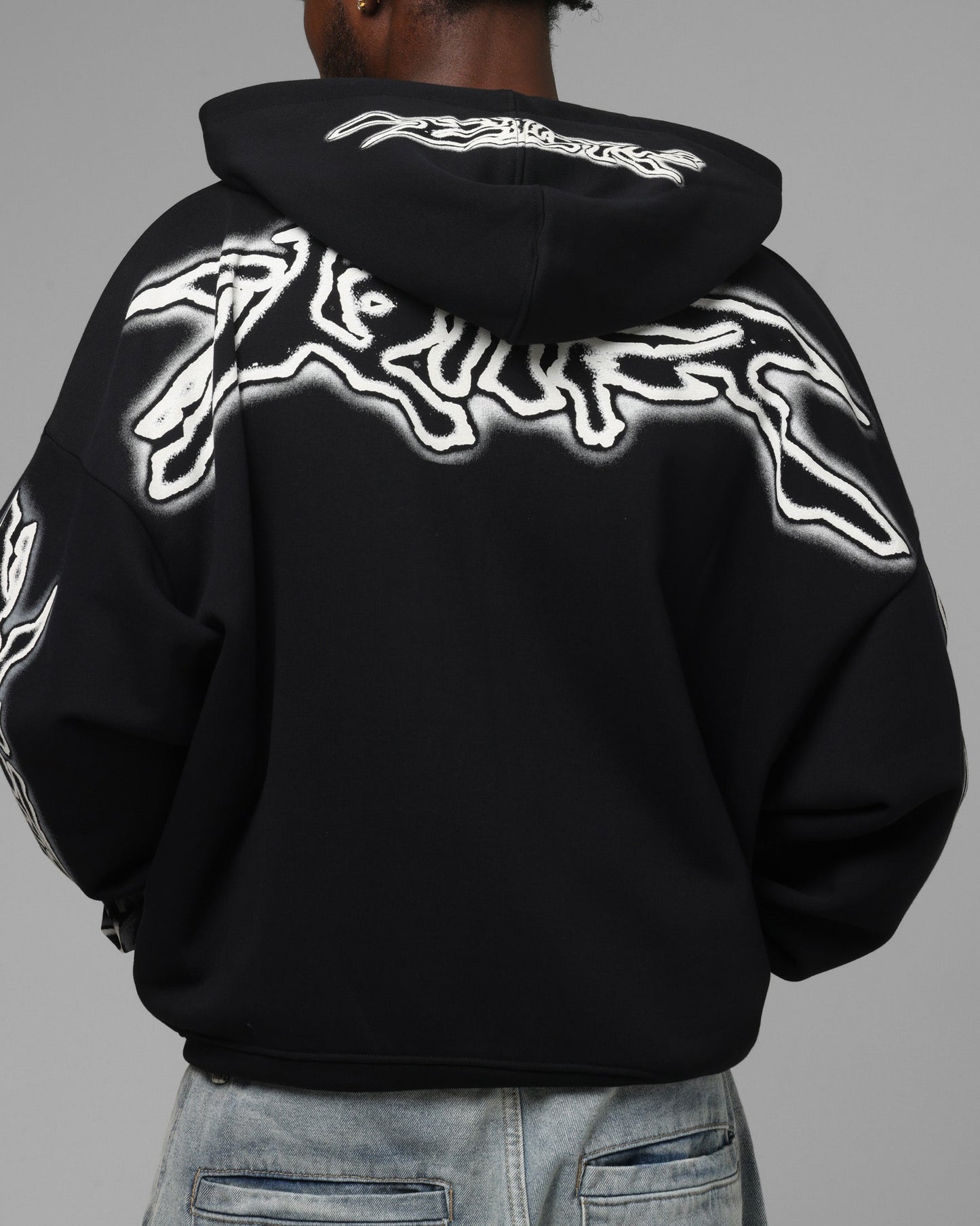 Loiter Dog Pound Airbrush Zip Hoodie Black