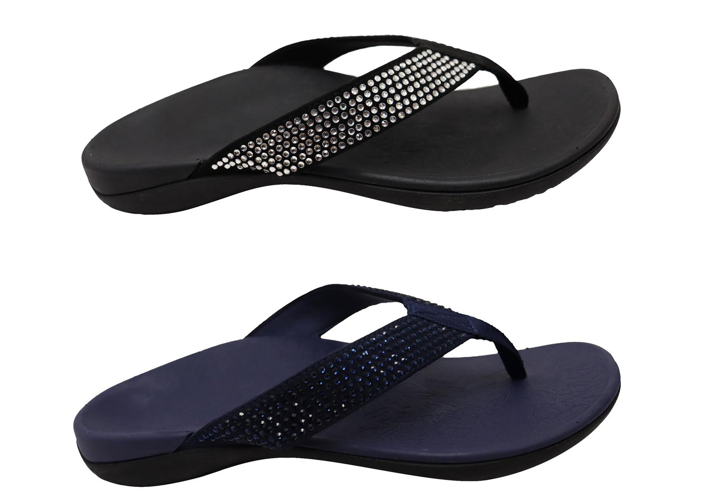 Axign Womens Comfortable Premium Bling Orthotic Thongs Sandals