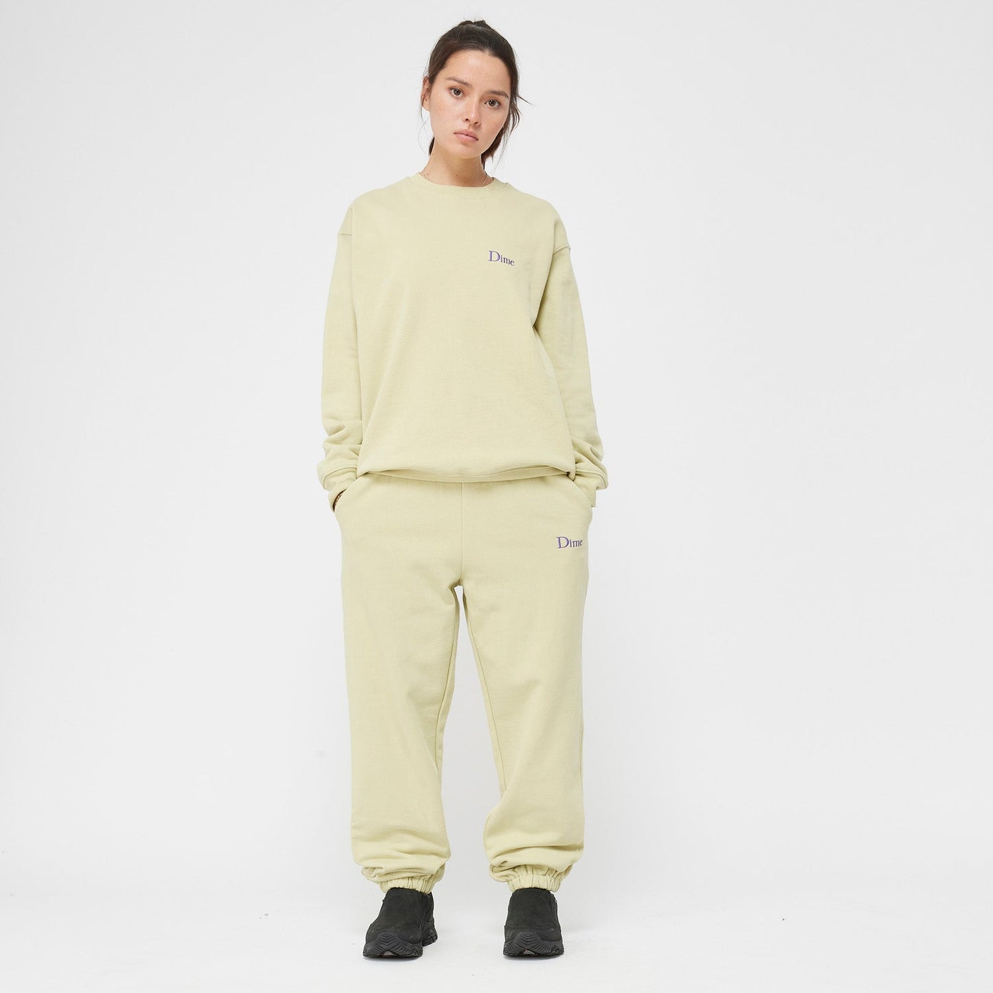 Dime Men Classic Small Logo Crewneck Light Moss