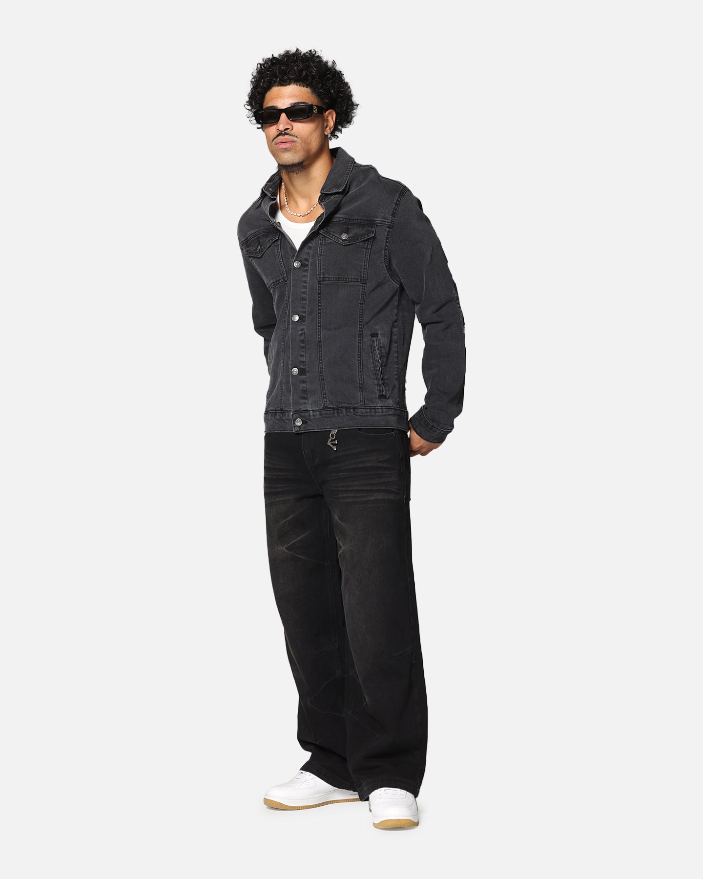 Saint Morta Men's Vintage Denim Jacket Aged Black