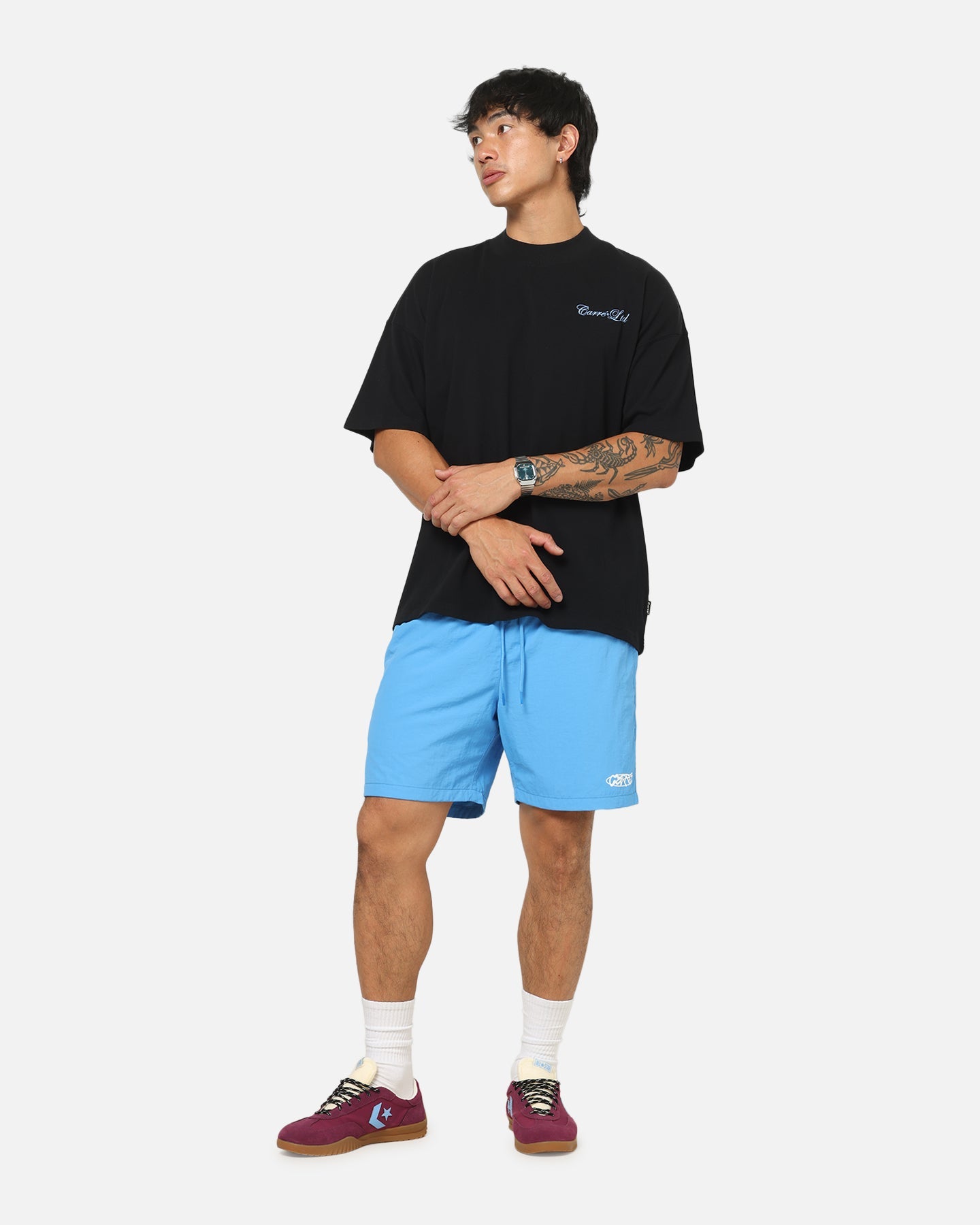Carre Side Script Oversized T-Shirt Black/Blue