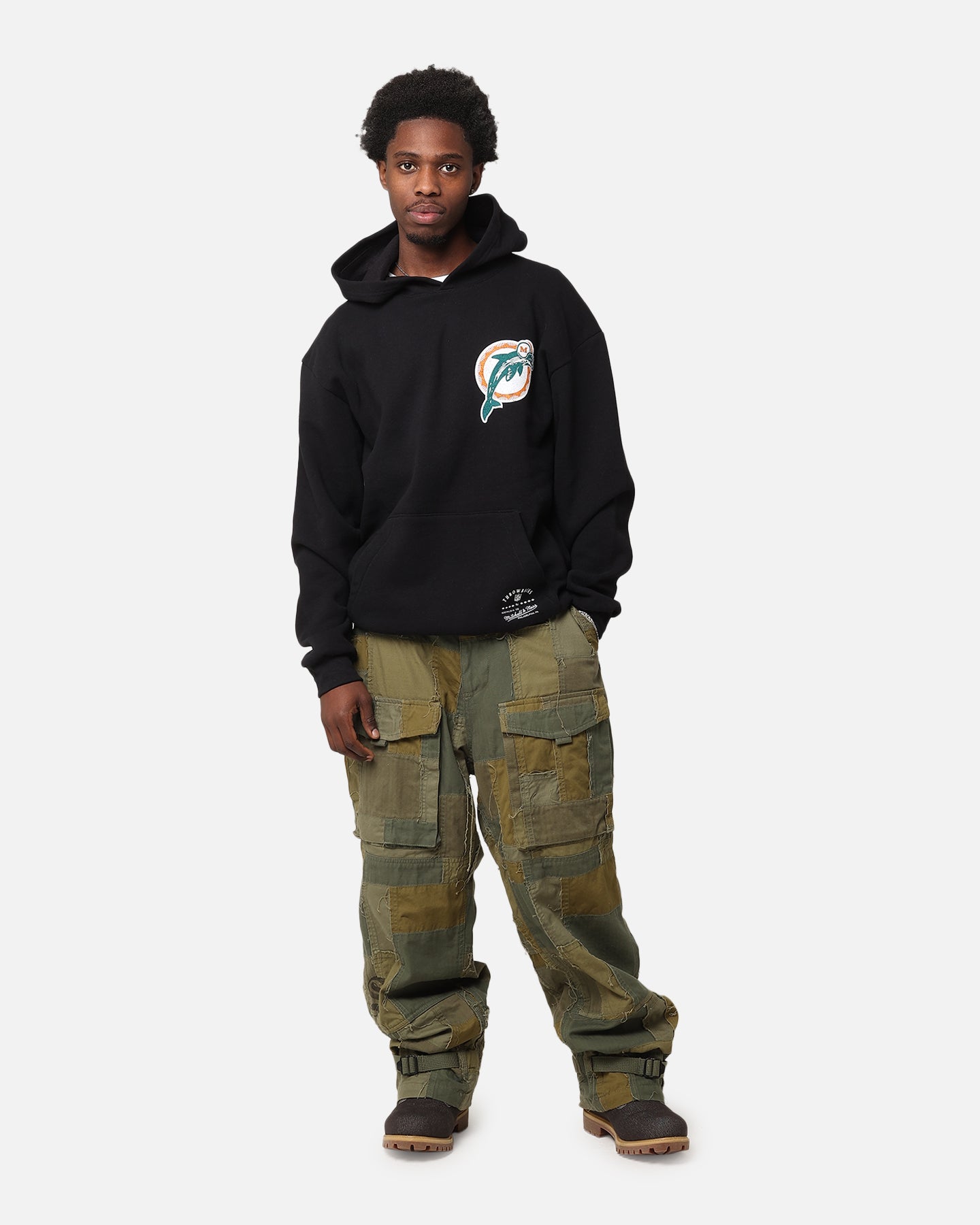 Mitchell & Ness Miami Dolphins 'Alter Ego' Flames Hoodie Faded Black