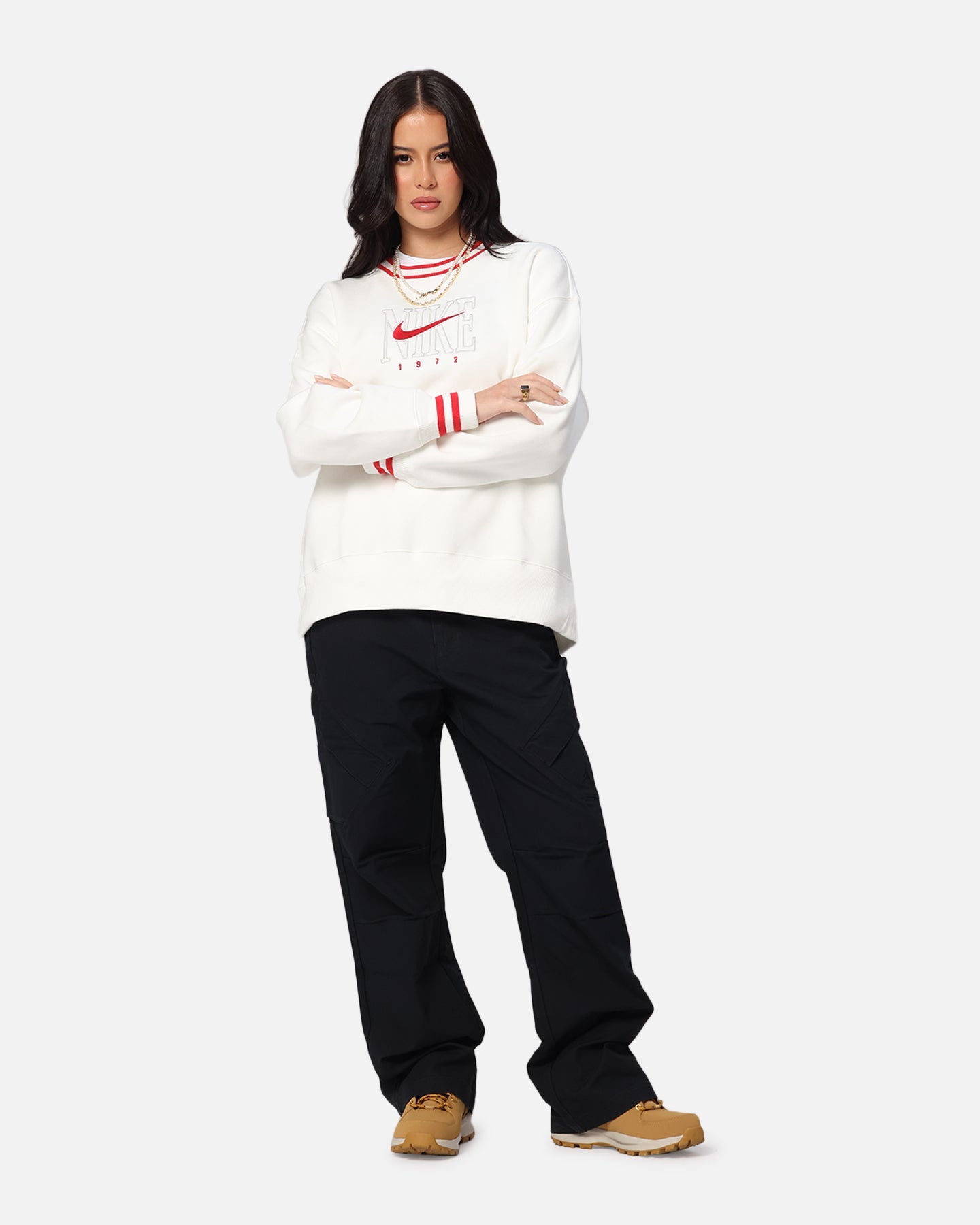 Nike Women's Sportswear Phoenix Oversized Graphic Fleece Sweatshirt Sail