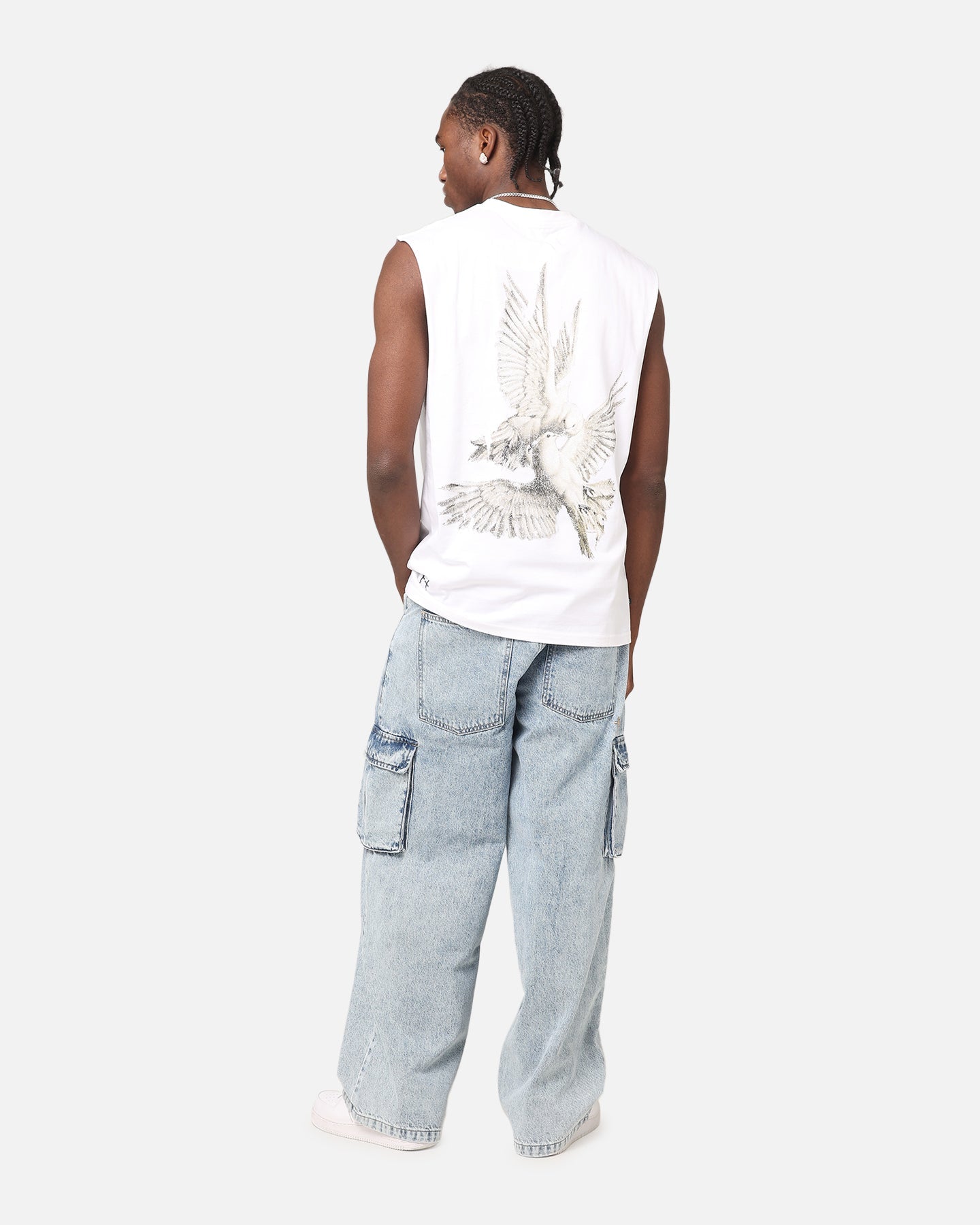 Saint Morta Doves Oversized Muscle T-Shirt White
