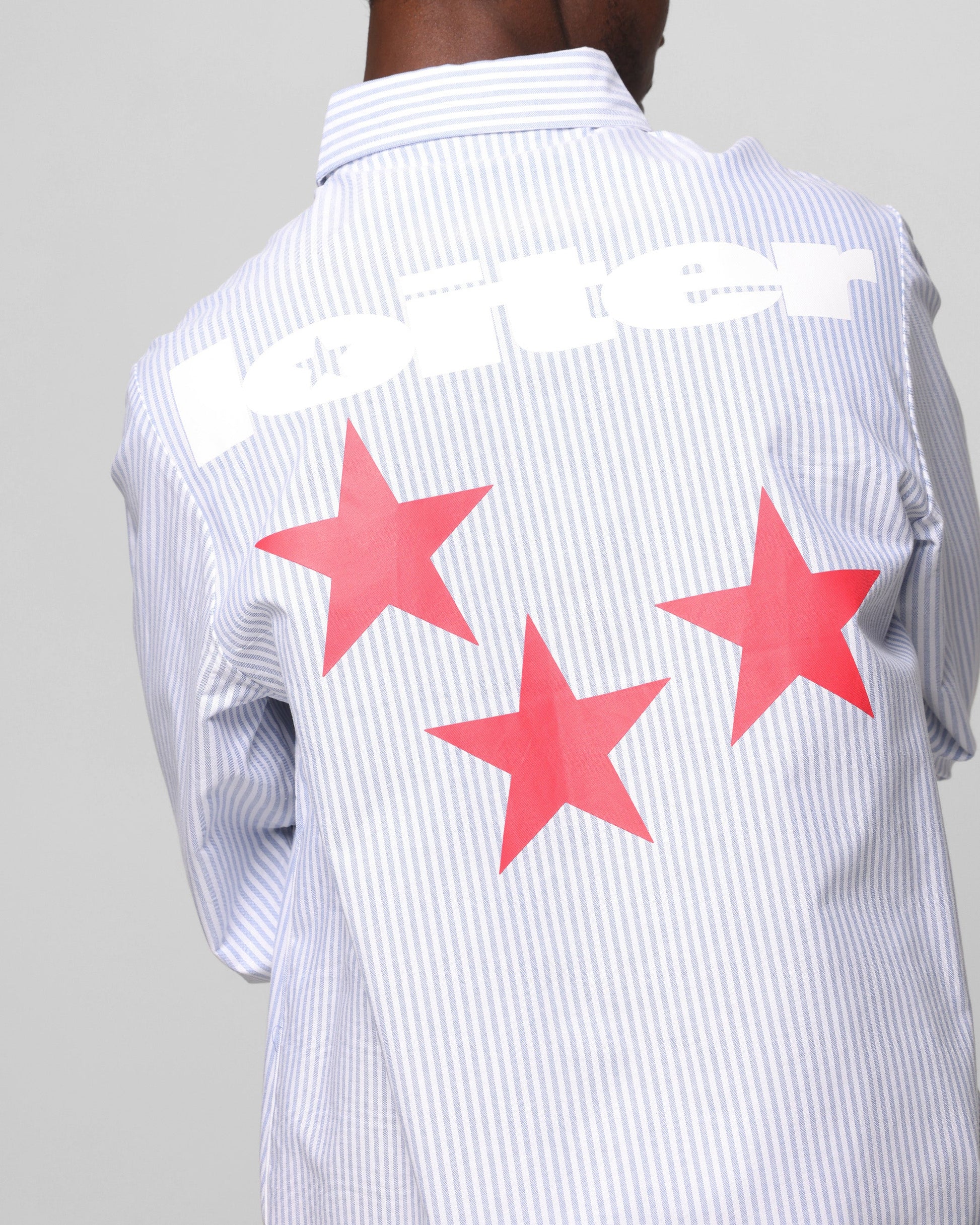 Loiter Solar Button Up Shirt Blue Pin Stripe