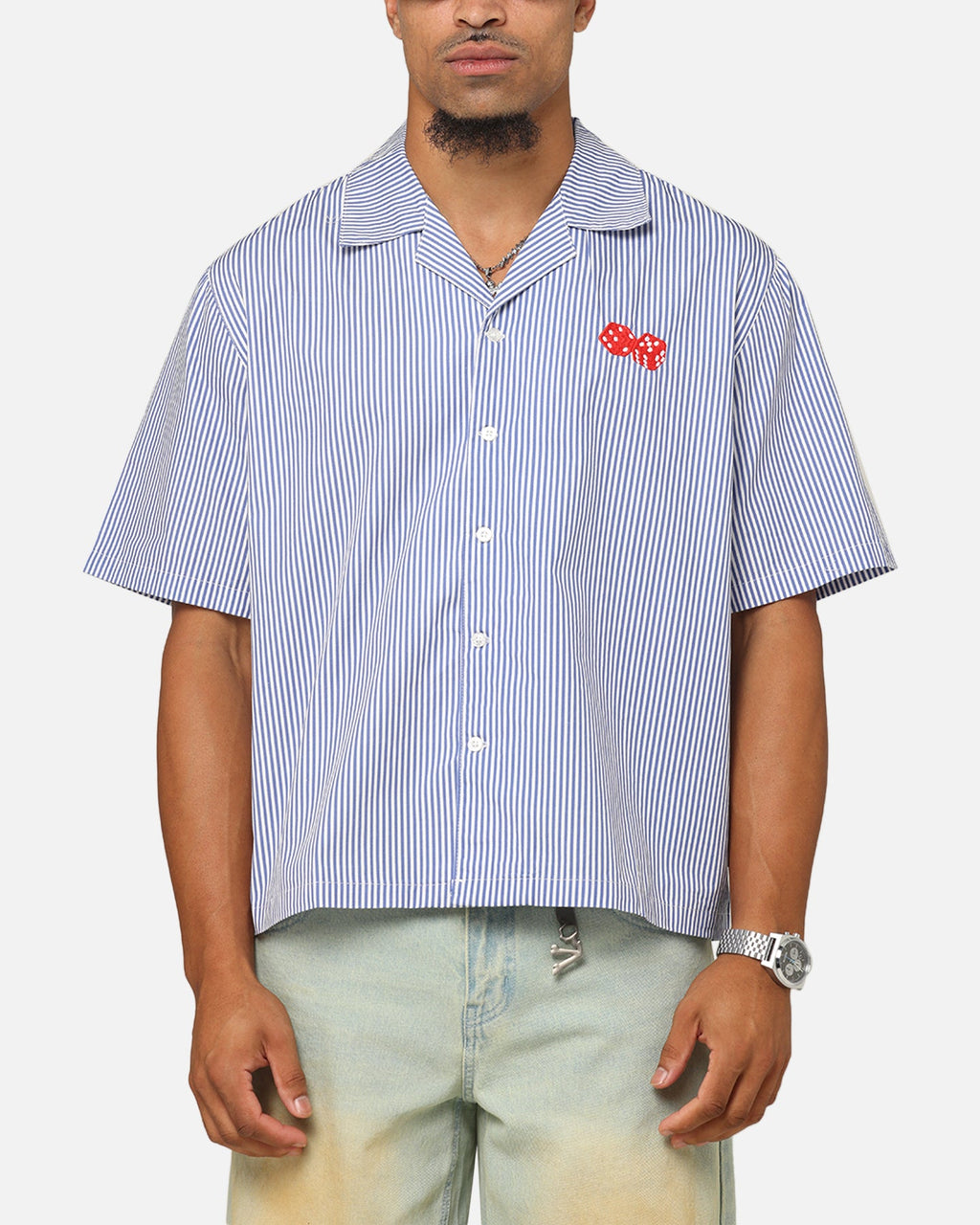 Carre Dice Club Button Up Shirt Pinstripe