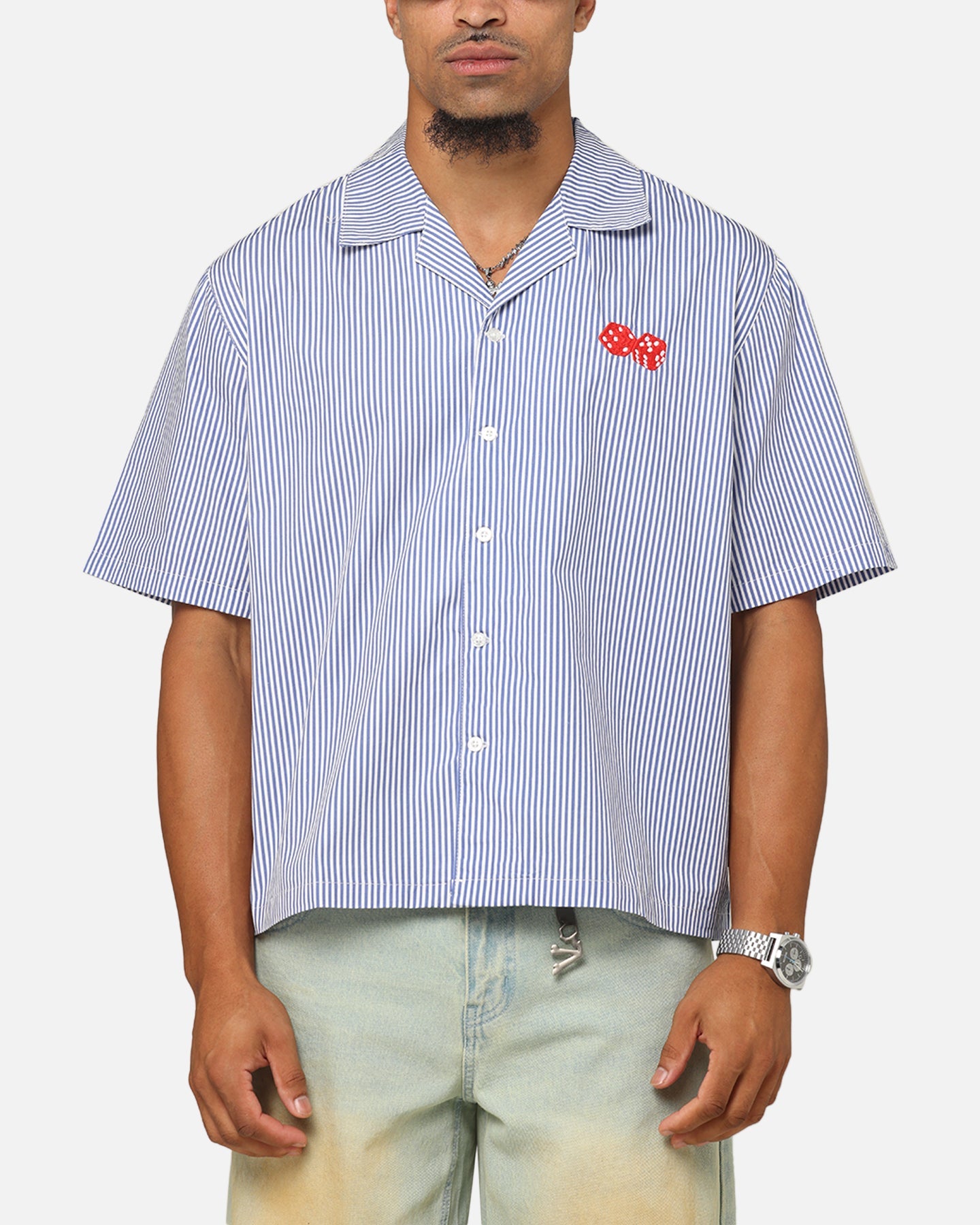 Carre Dice Club Button Up Shirt Pinstripe