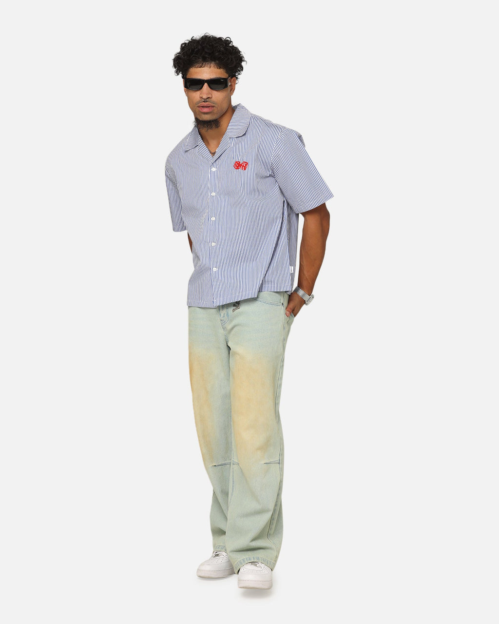 Carre Dice Club Button Up Shirt Pinstripe