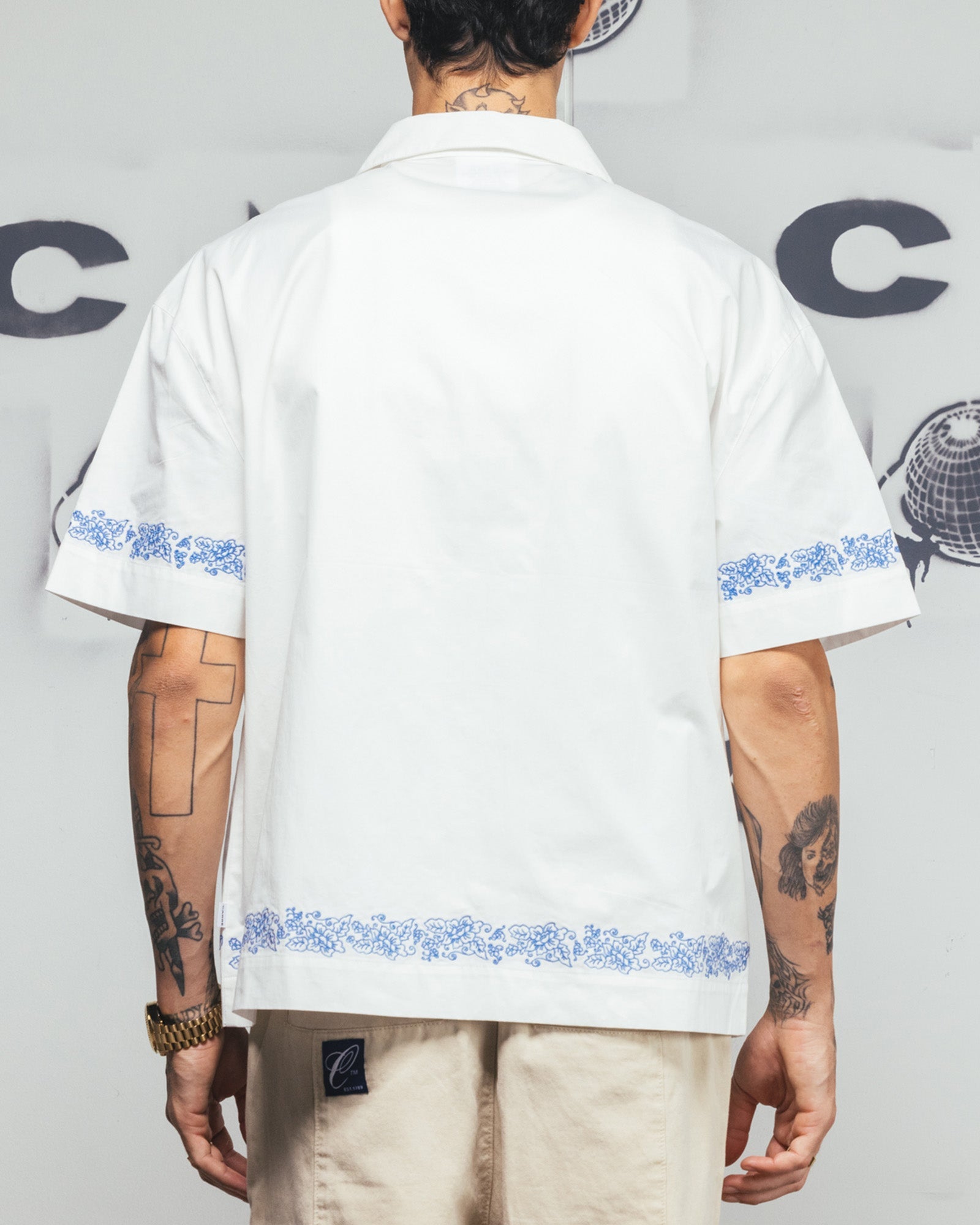 Carre Rose Bowl Button Up Shirt Off White