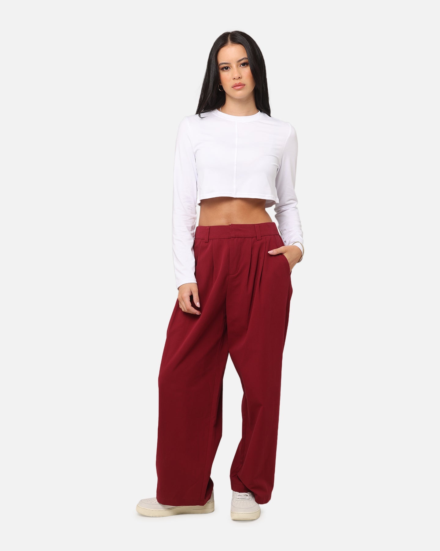 XXIII Women's Serene Long Sleeve Crop T-Shirt White