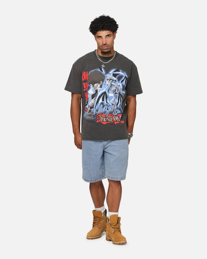 Goat Crew X Yu-Gi-Oh! Kaiba Blue Eyes Heavy T-Shirt Black Wash