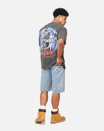 Goat Crew X Yu-Gi-Oh! Kaiba Blue Eyes Heavy T-Shirt Black Wash