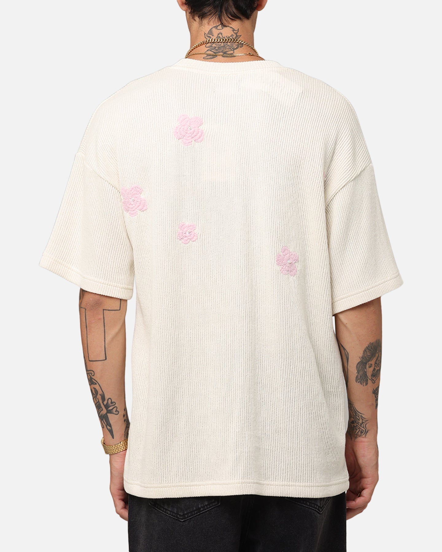 XXIII Crochet Flowers T-Shirt Off White