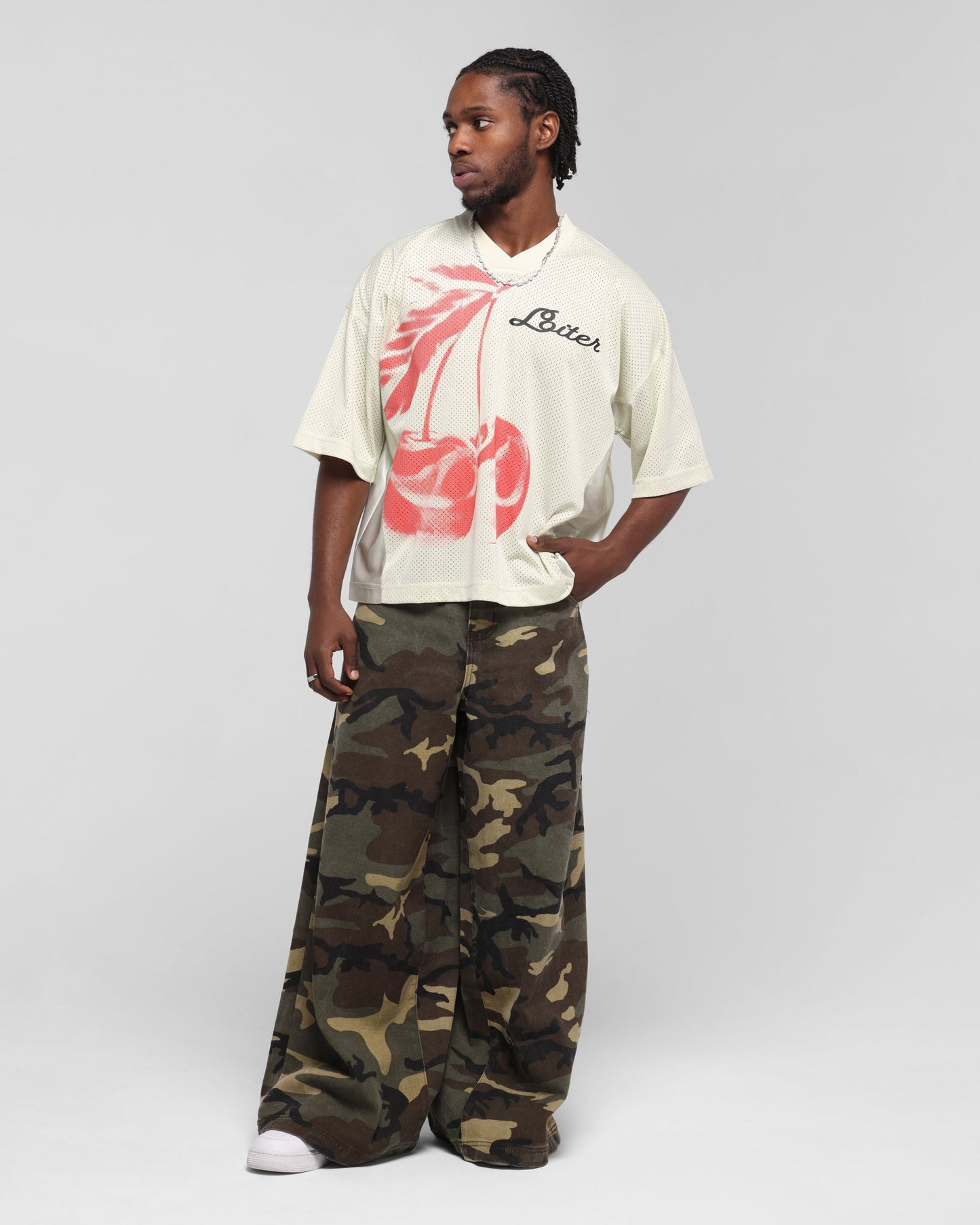 Loiter Cherry Jersey Off White/Red