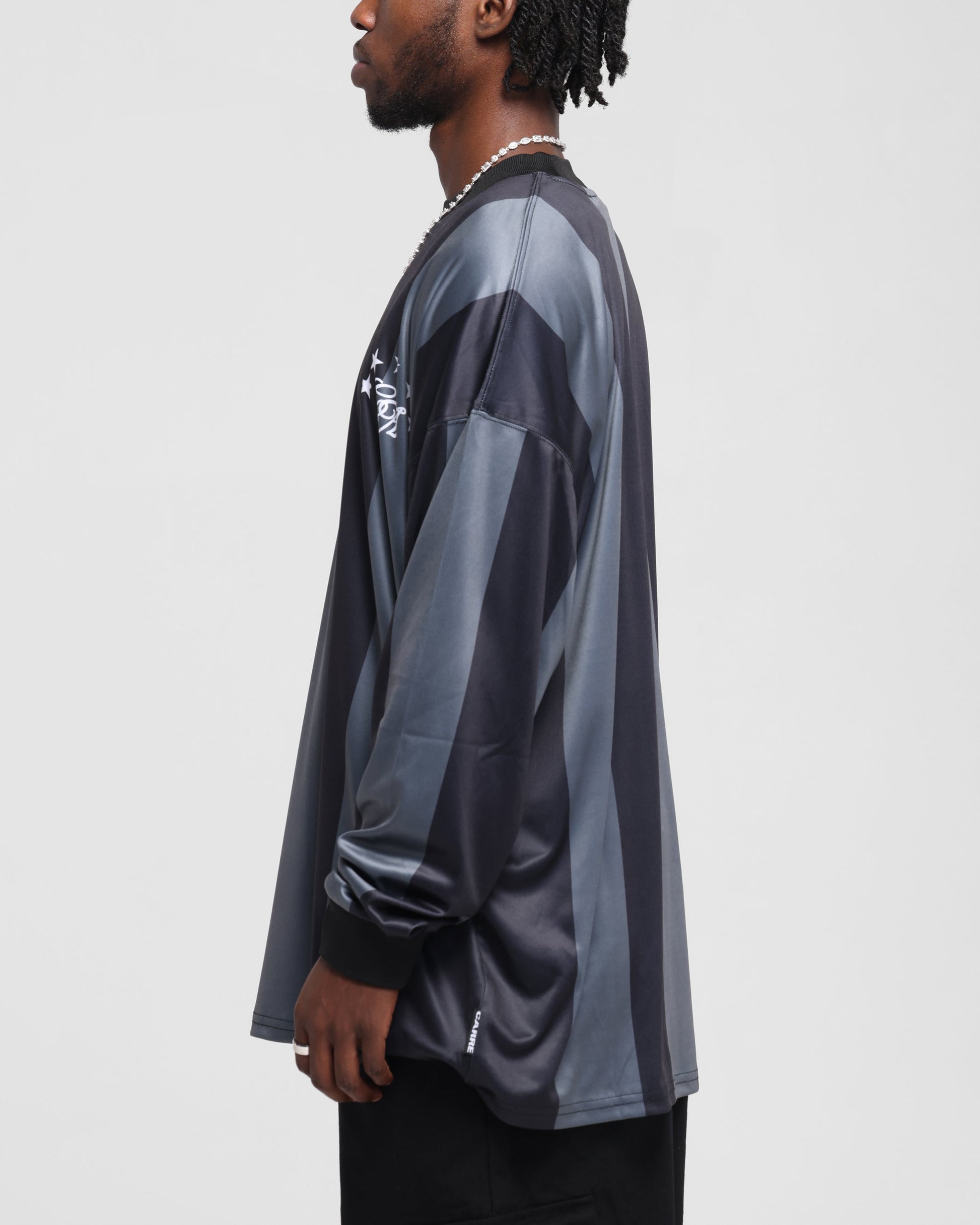 Carre Academy Oversized Long Sleeve T-Shirt Black/Grey