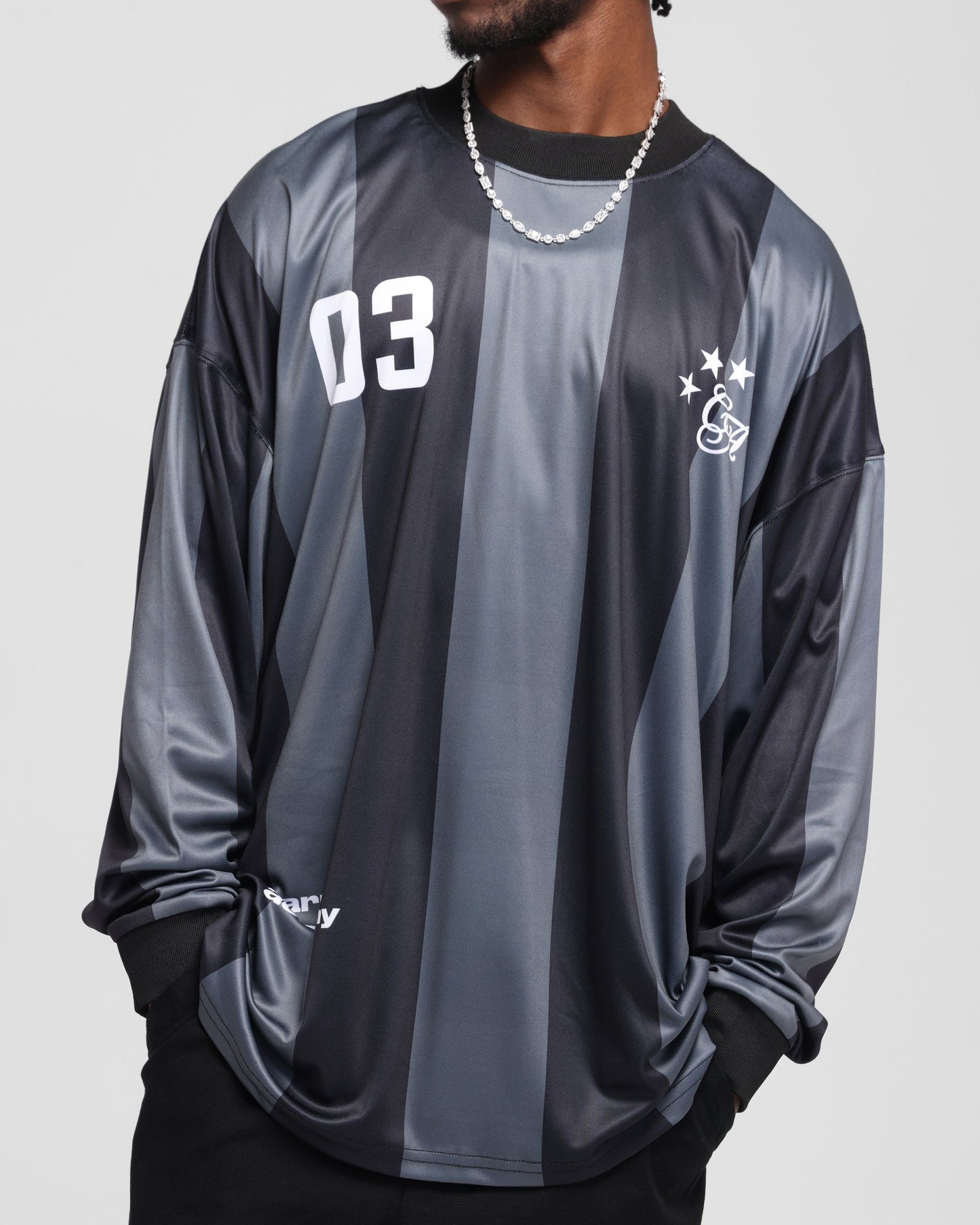 Carre Academy Oversized Long Sleeve T-Shirt Black/Grey