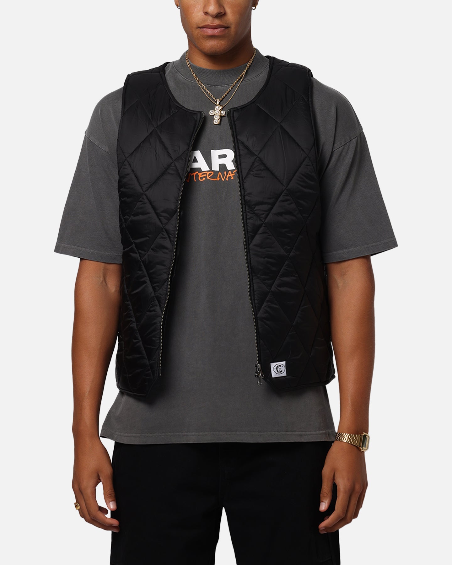 Carre Quilted Vest Black