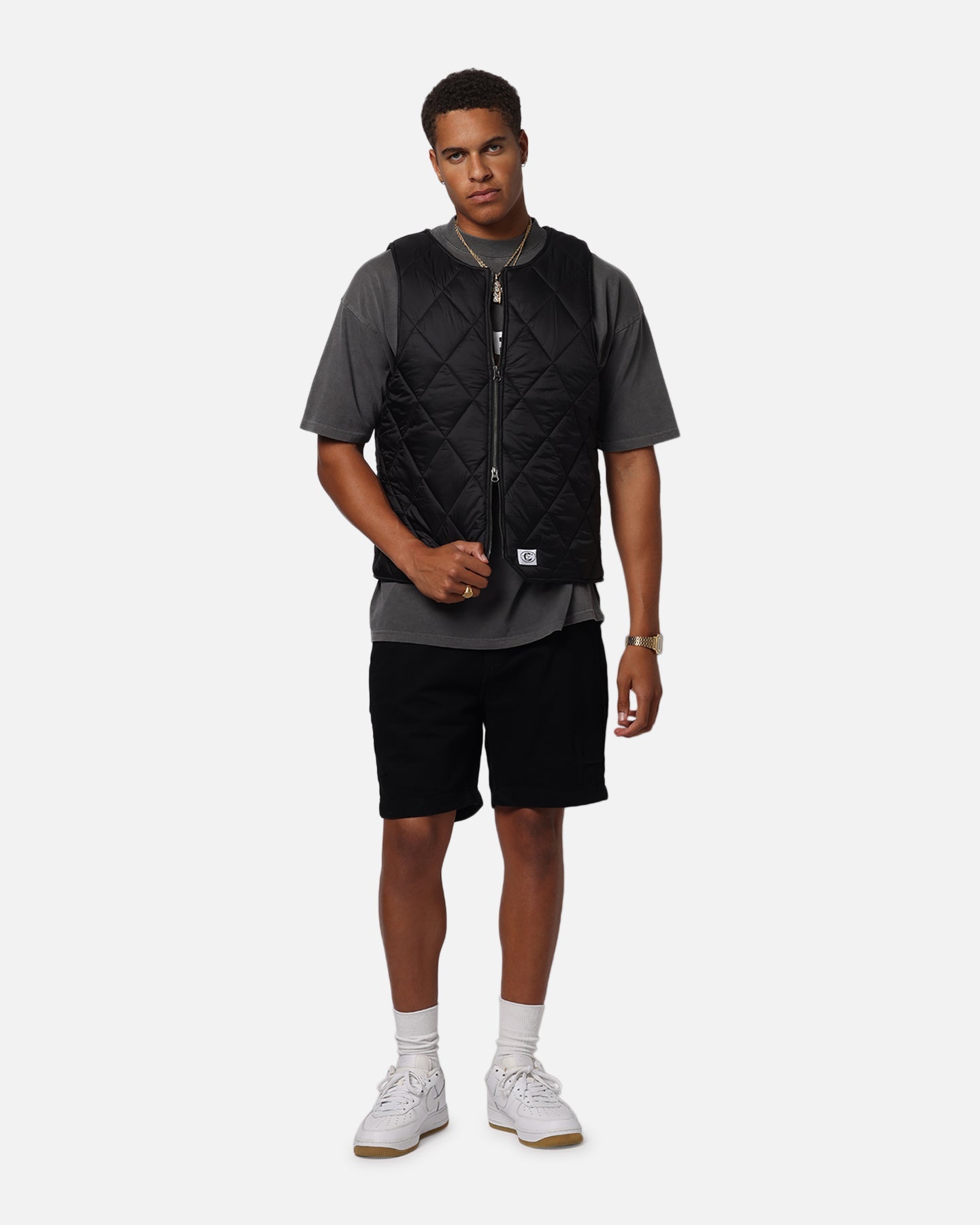 Carre Quilted Vest Black
