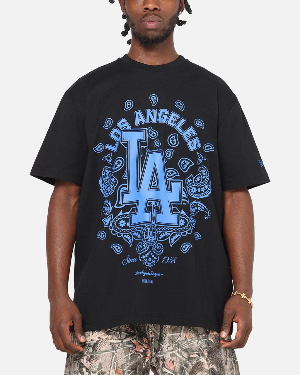 New Era Los Angeles Dodgers Paisley Oversized T-Shirt Black