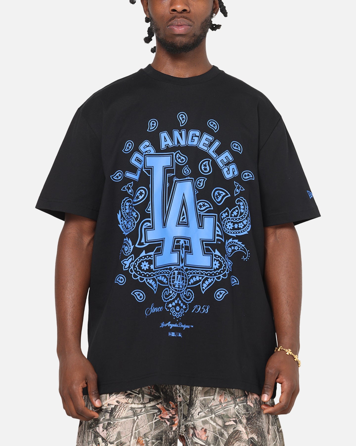 New Era Los Angeles Dodgers Paisley Oversized T-Shirt Black