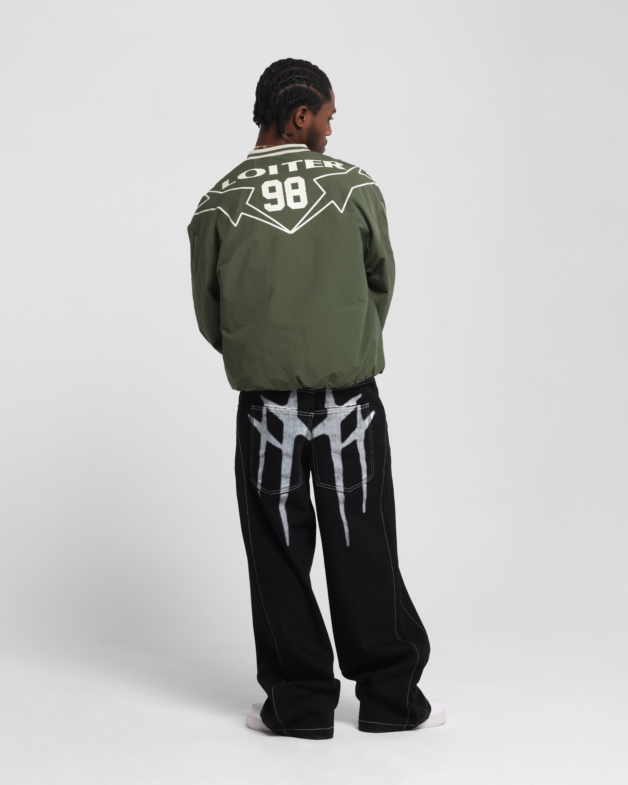 Loiter Racer Nylon Jersey Crewneck Dark Green
