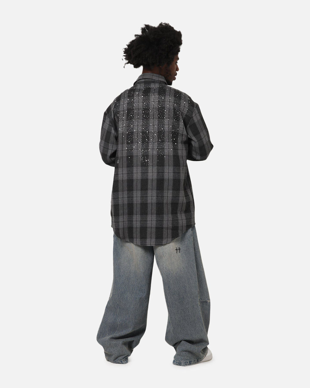 Saint Morta Spray Long Sleeve Flannel Shirt Grey