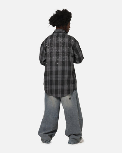 Saint Morta Spray Long Sleeve Flannel Shirt Grey