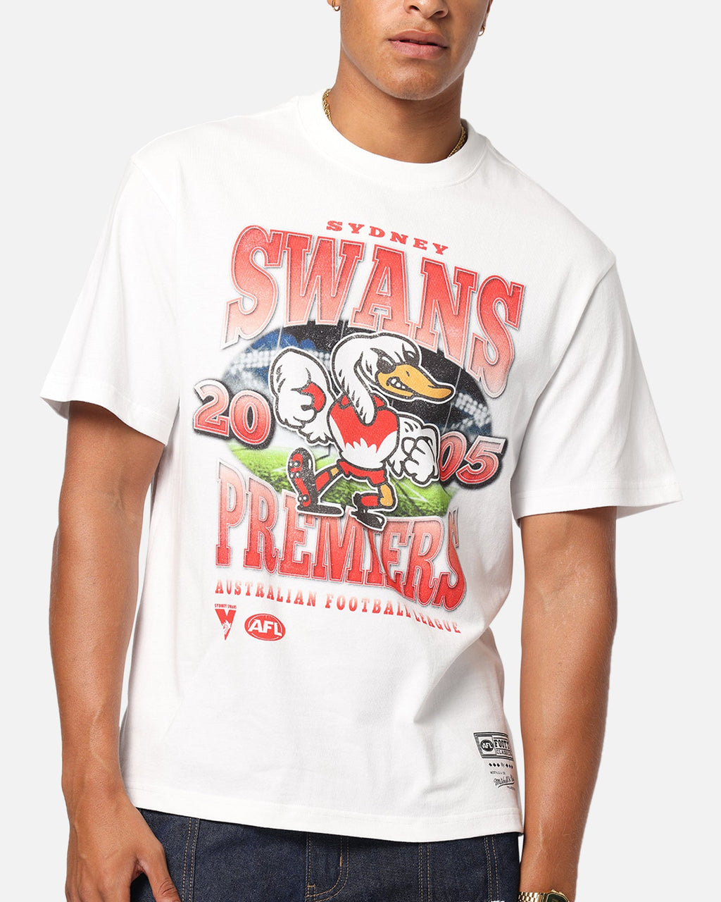 Mitchell & Ness Sydney Swans Mascot T-Shirt Vintage White