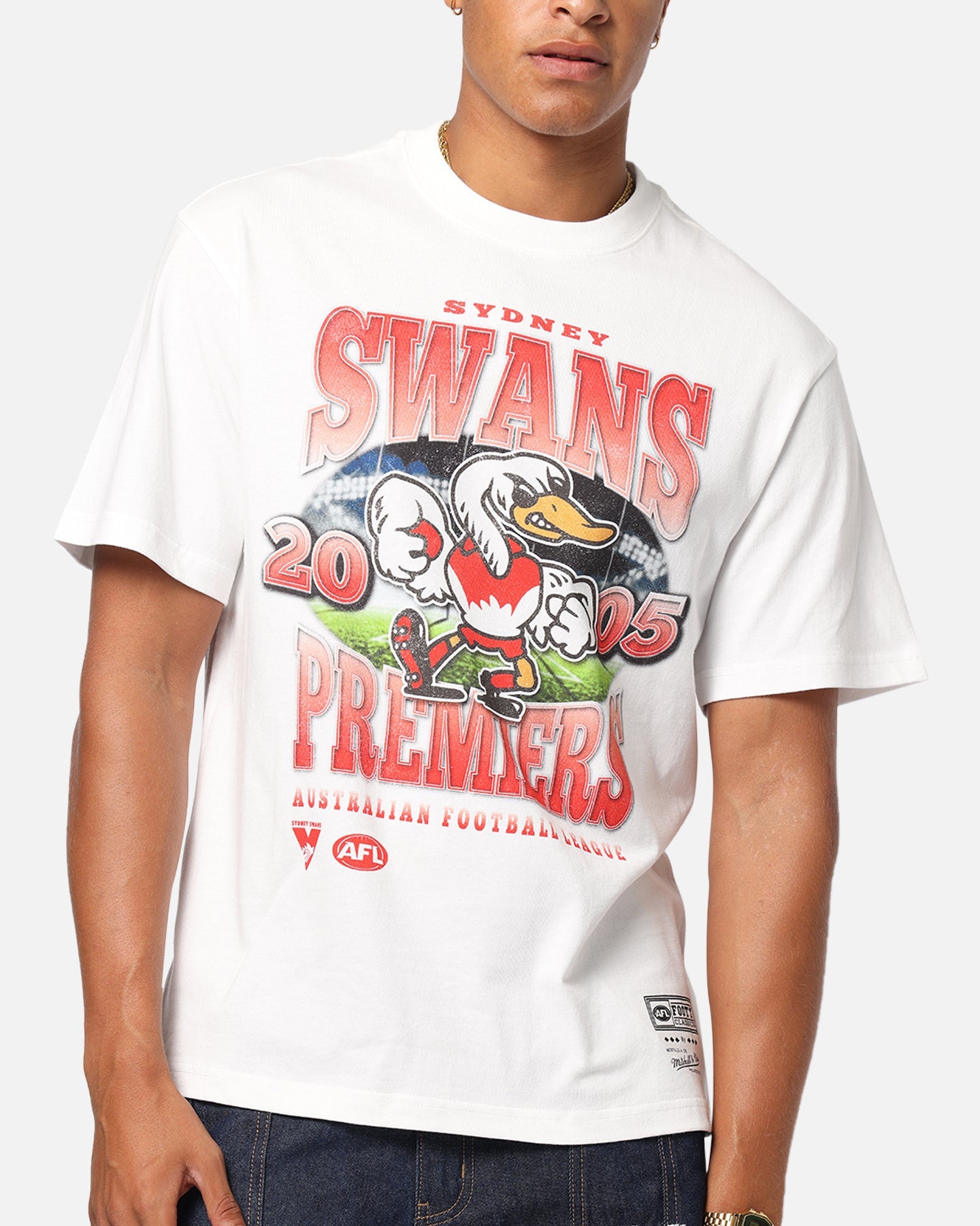 Mitchell & Ness Sydney Swans Mascot T-Shirt Vintage White