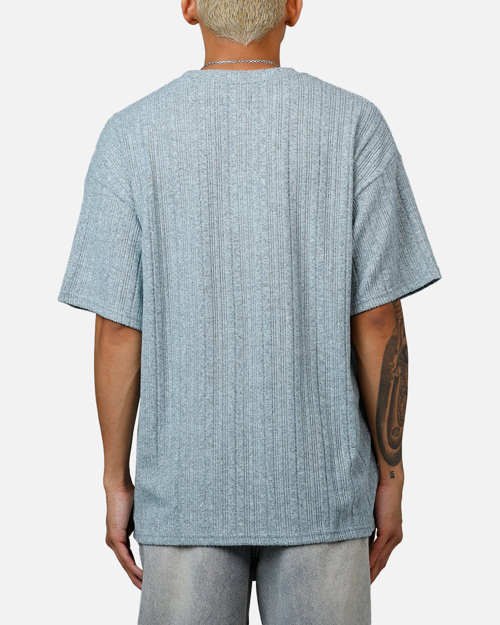 XXIII Rib Knit T-Shirt Blue Marle