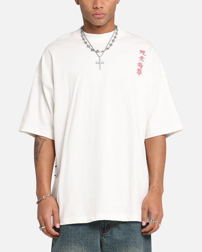 Ed Hardy Tiger Oversized Print T-Shirt Off White