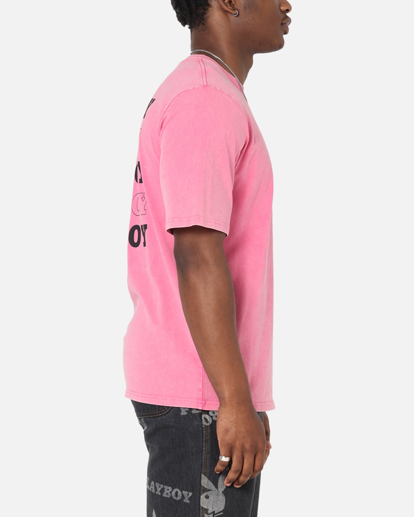 Playboy Stack Washed T-Shirt Washed Raspberry