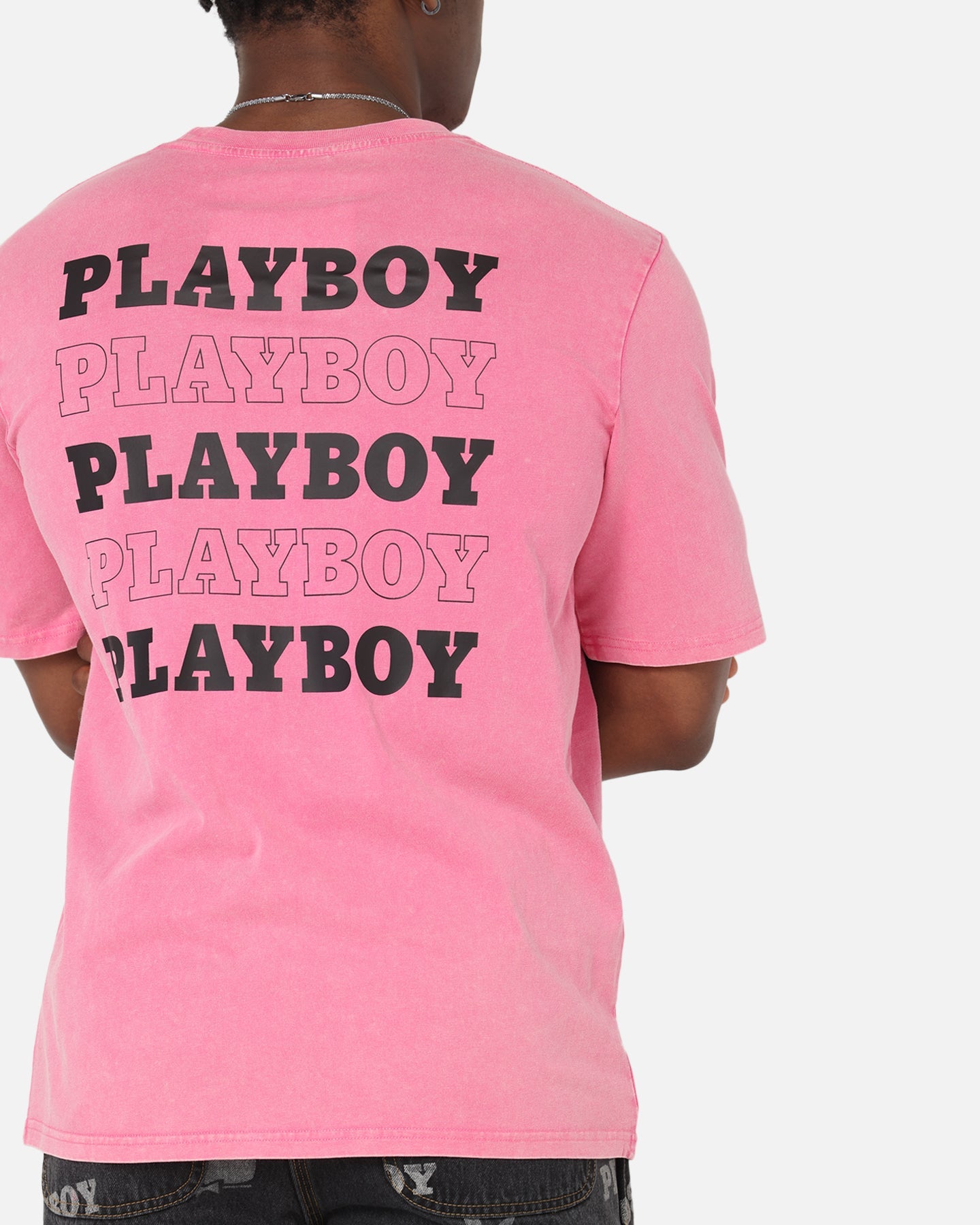 Playboy Stack Washed T-Shirt Washed Raspberry
