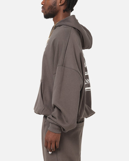 The Anti Order Reverse Logo Hoodie Charcoal Grey
