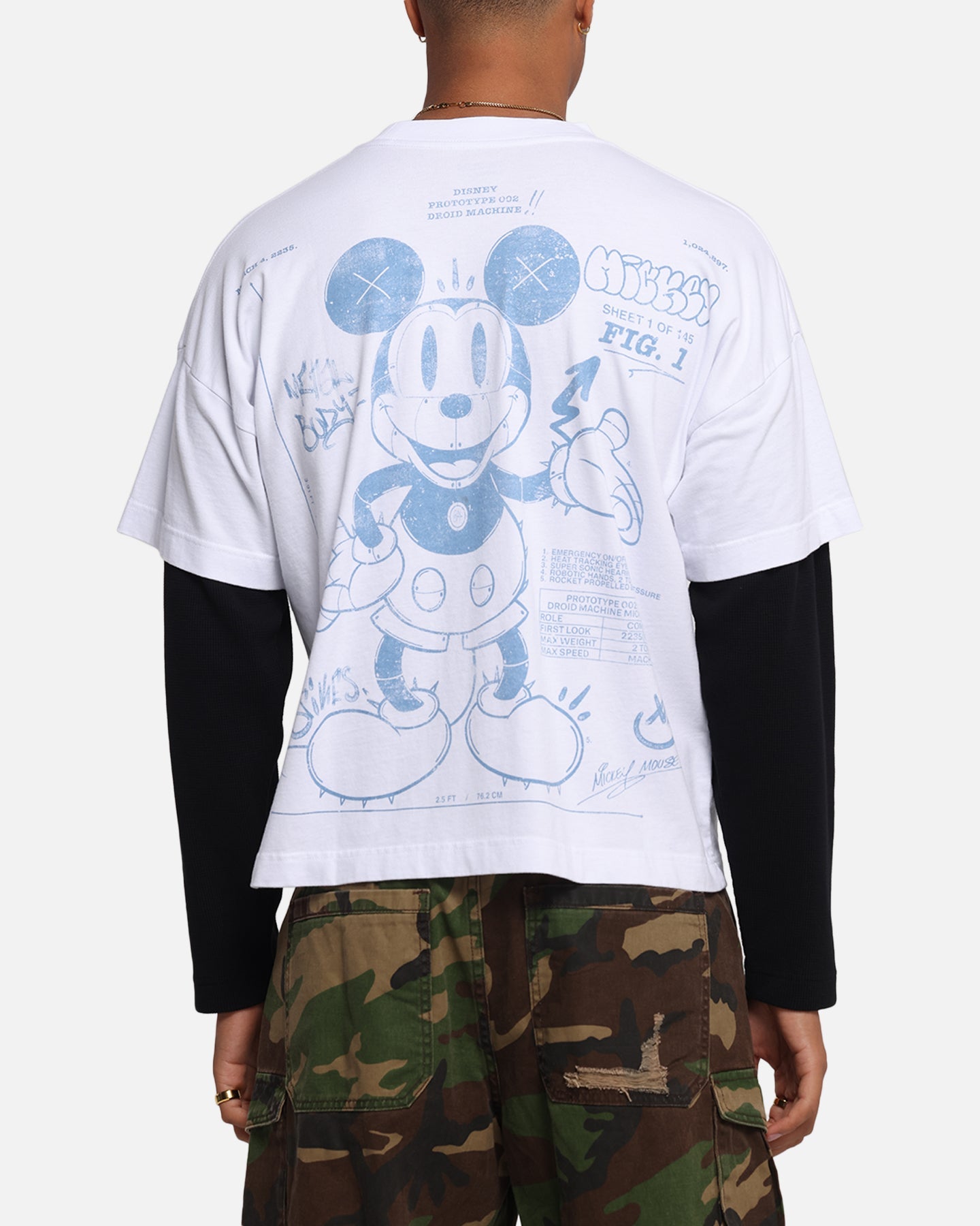 73Studio Disney Mickey Prototype II Long Sleeve T-Shirt White