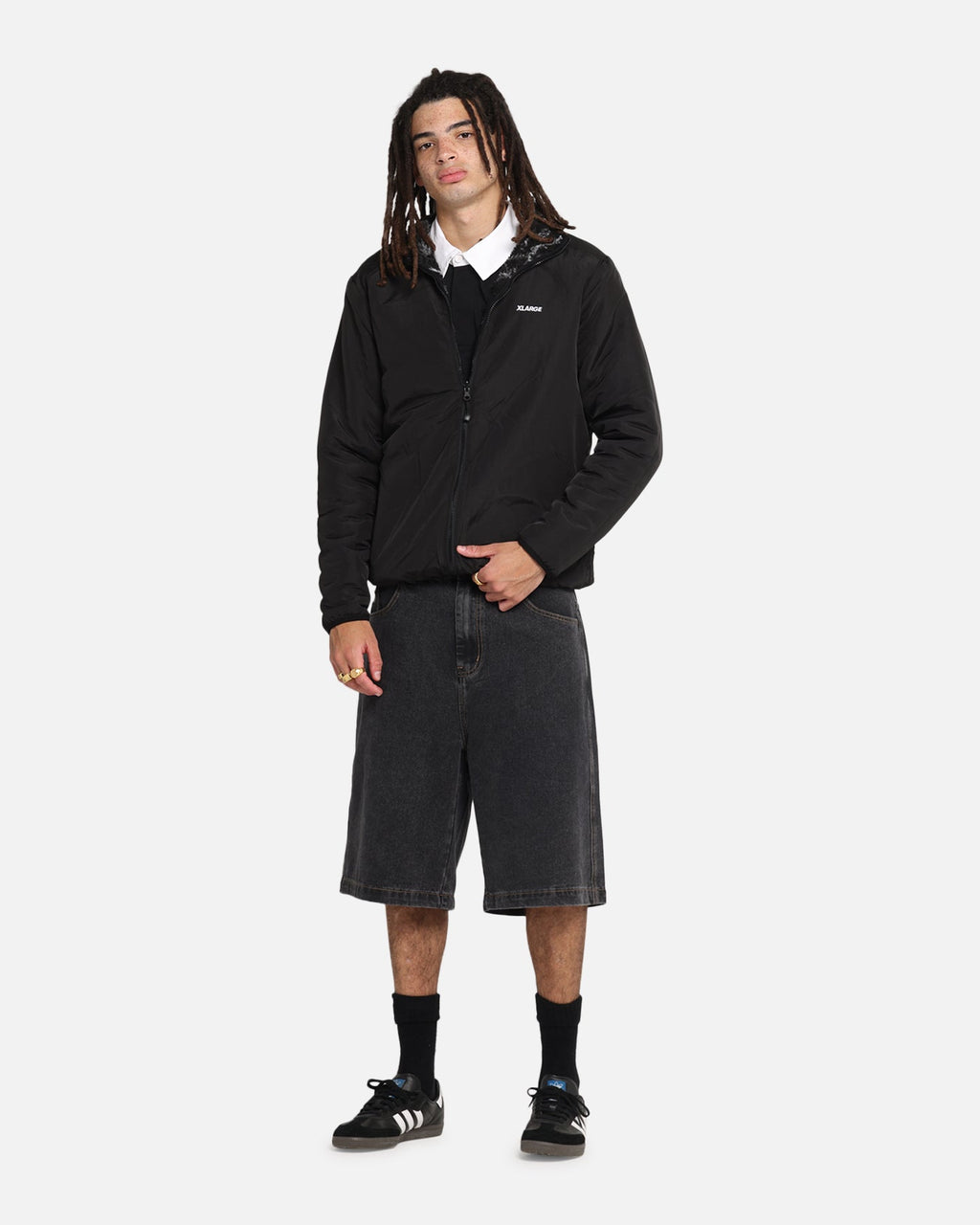 X-Large Camo Reversible Sherpa Jacket Black