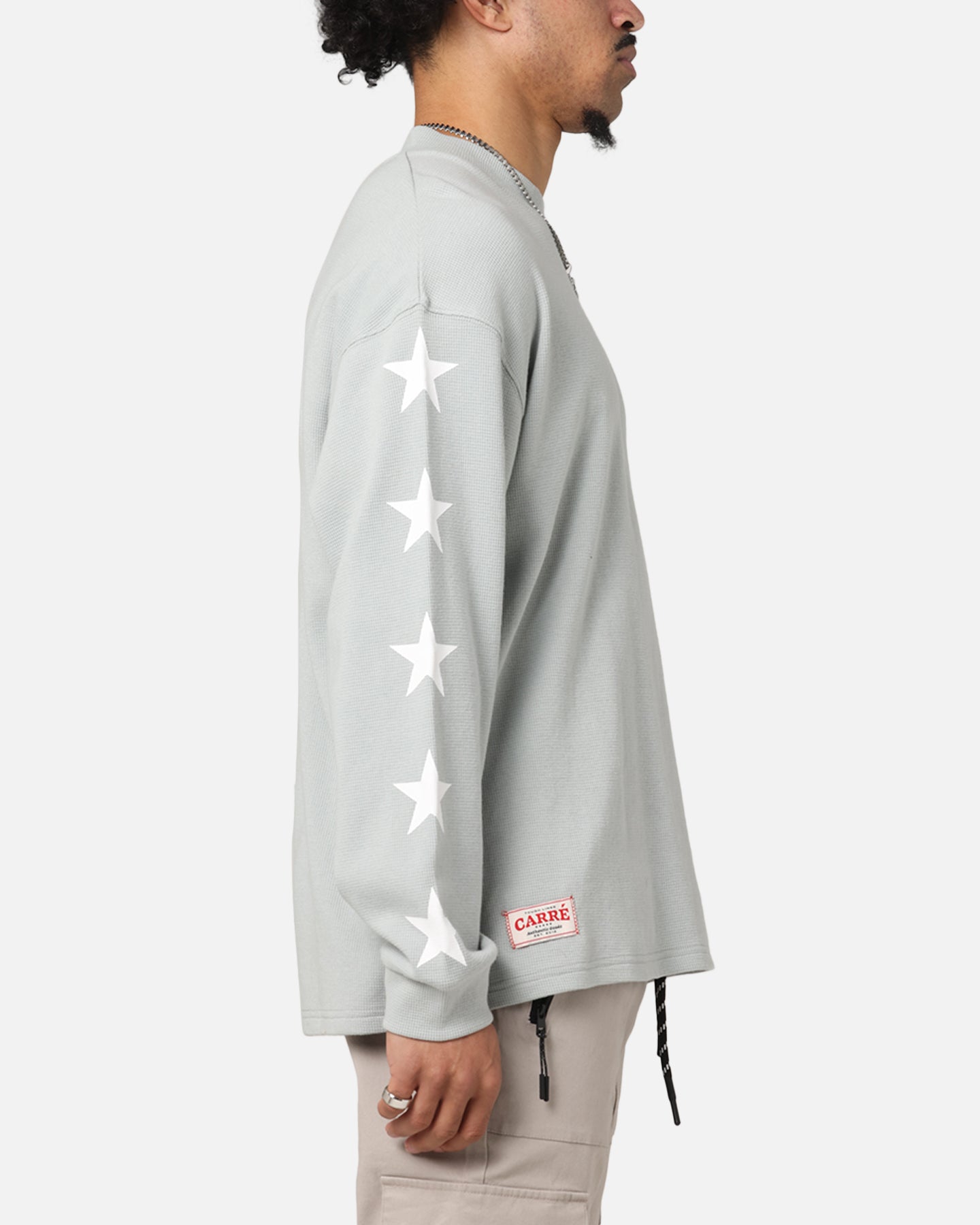 Carre Waffle Workwear Long Sleeve T-Shirt Grey