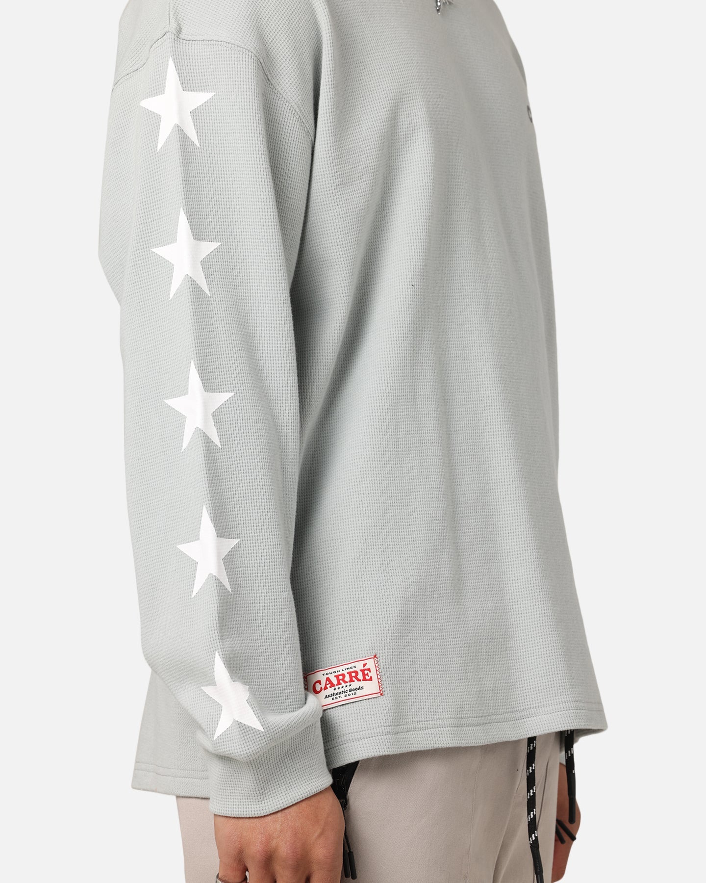 Carre Waffle Workwear Long Sleeve T-Shirt Grey