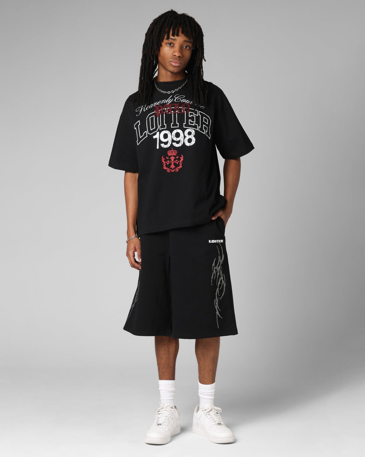 Loiter Drop Out Vintage T-Shirt Black