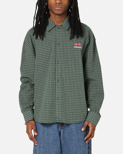 Carre Motion Long Sleeve Button Up Shirt Green Check