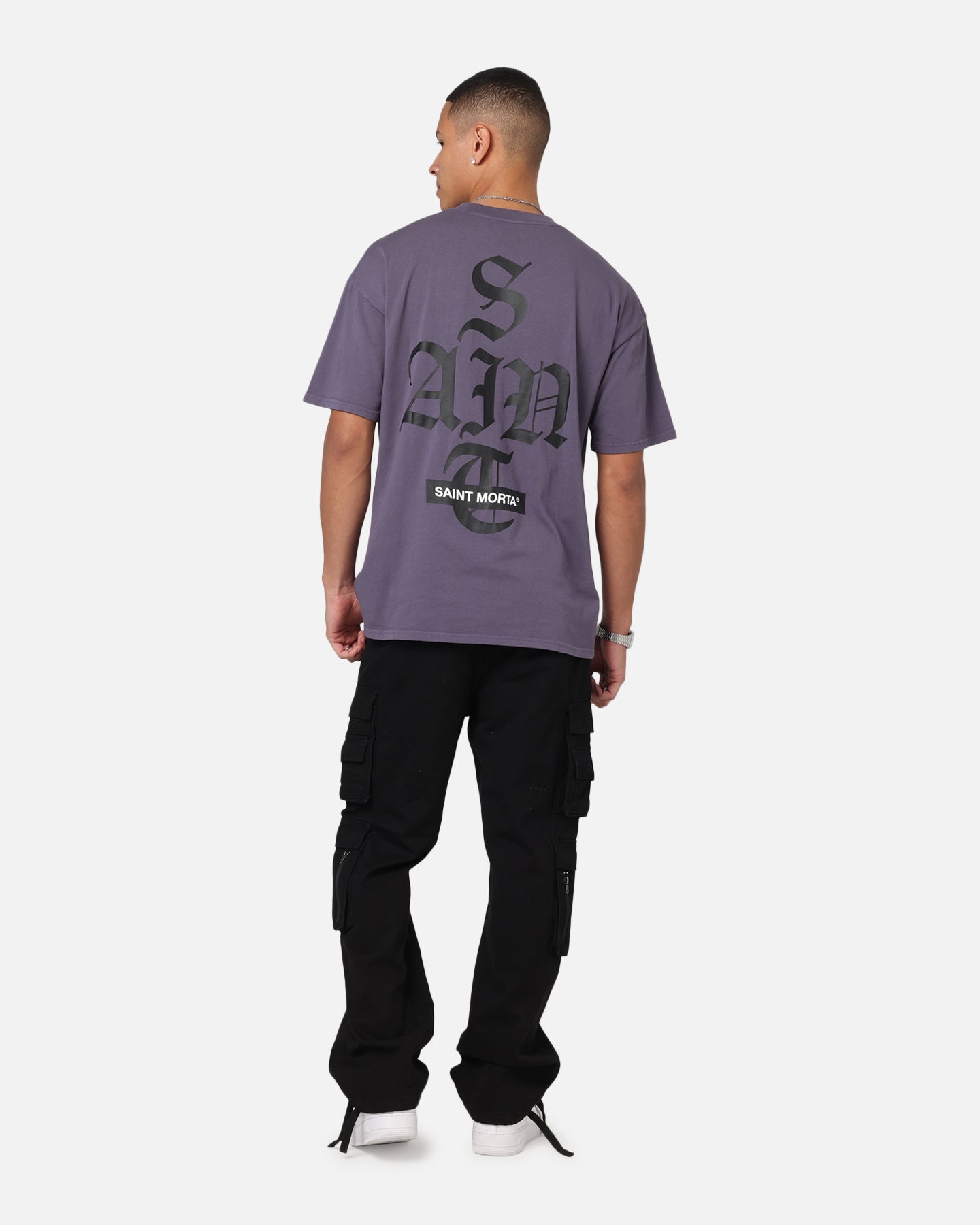 Saint Morta Gothic Stack T-Shirt Purple