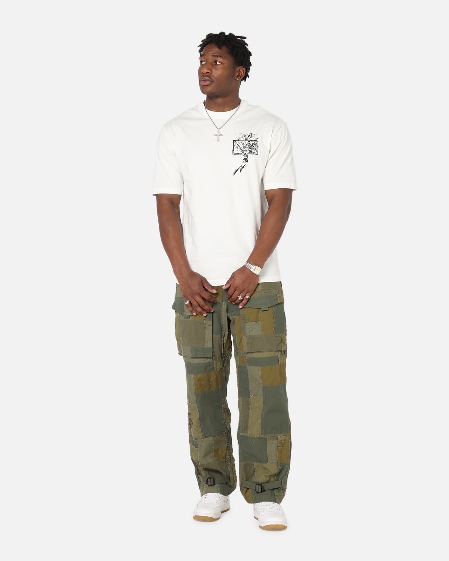 Jordan Brooklyn Shattered Back Board Oversized Graphic T-Shirt Sail