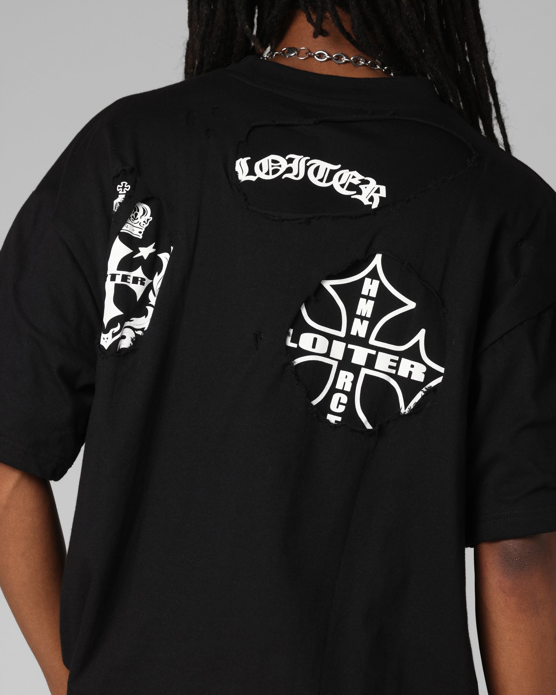 Loiter Destruction T-Shirt Black Wash