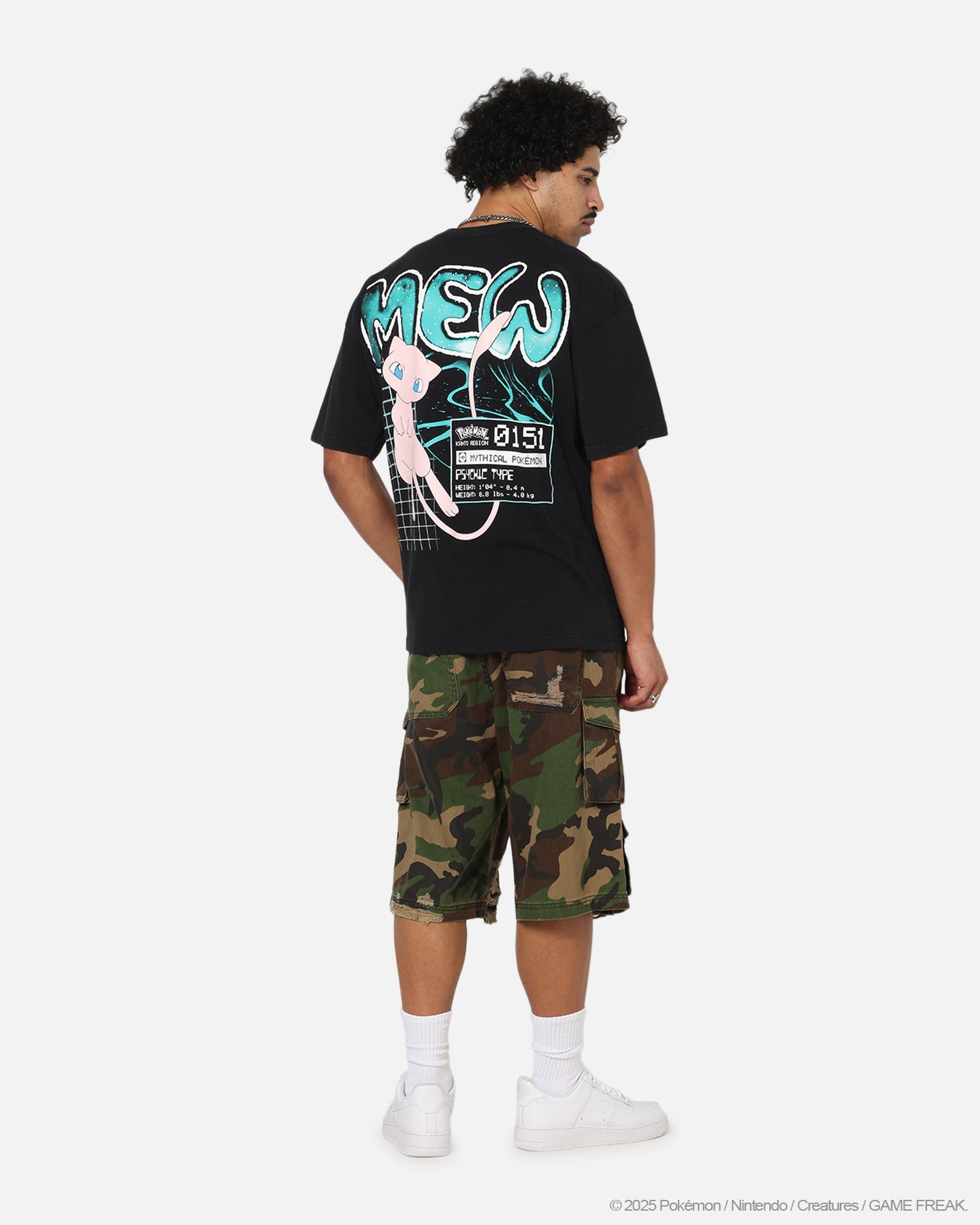 The Pokémon Collection By 73Studio Mew T-Shirt Black Acidwash