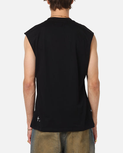 Saint Morta Studios Logo Oversized Muscle T-Shirt Black