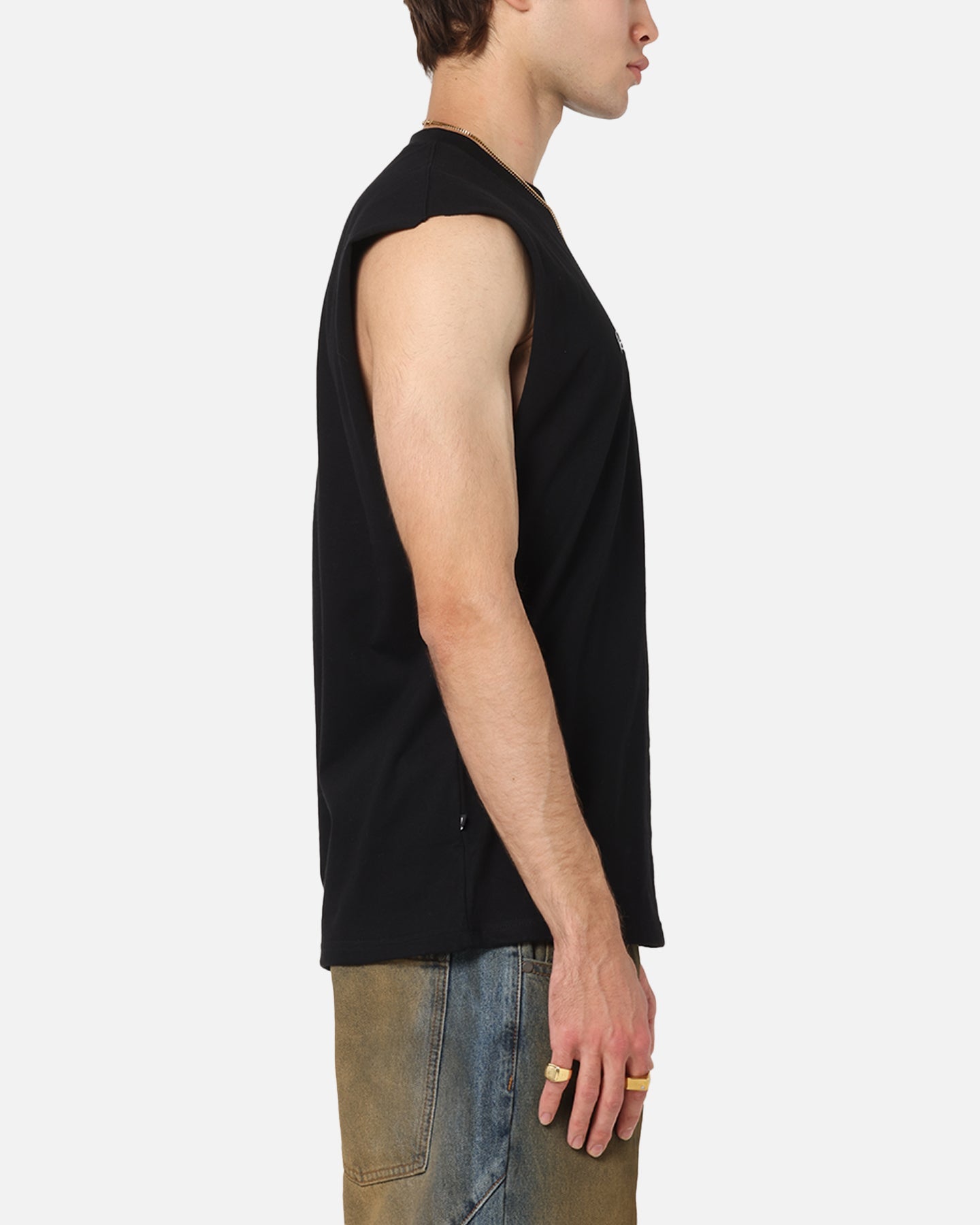 Saint Morta Studios Logo Oversized Muscle T-Shirt Black