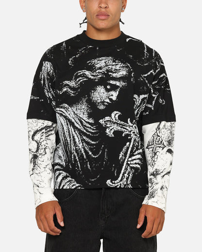 Saint Morta Crossbearer Layer Long Sleeve T-Shirt Vintage Black