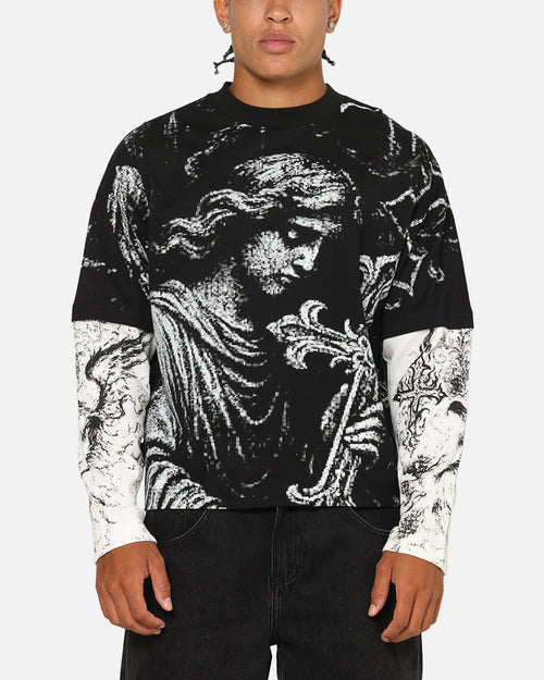 Saint Morta Crossbearer Layer Long Sleeve T-Shirt Vintage Black